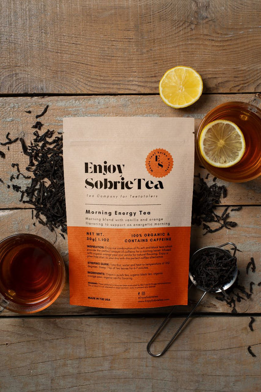 Sober & Awake Morning Tea - Black Tea and Pu'erh Tea, Contains Caffeine